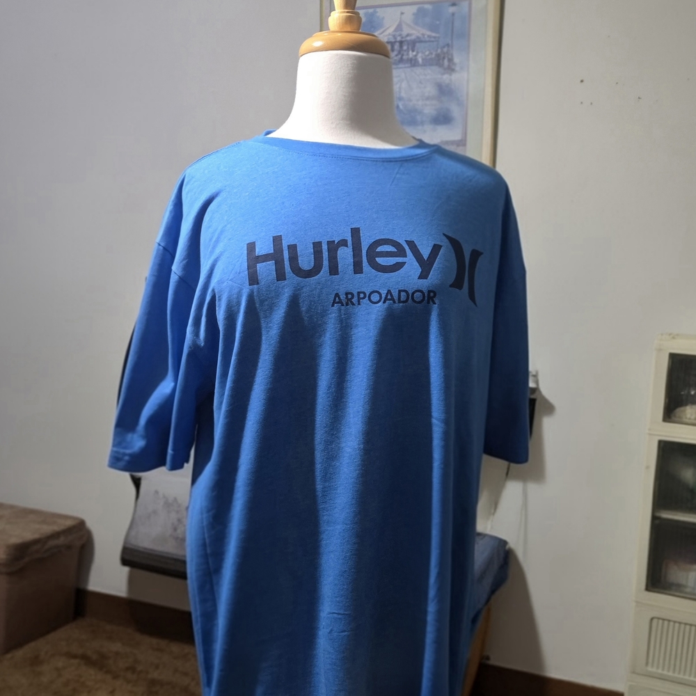 Hurley Arpoador Blue Graphic T-Shirt Short Sleeve Tee
